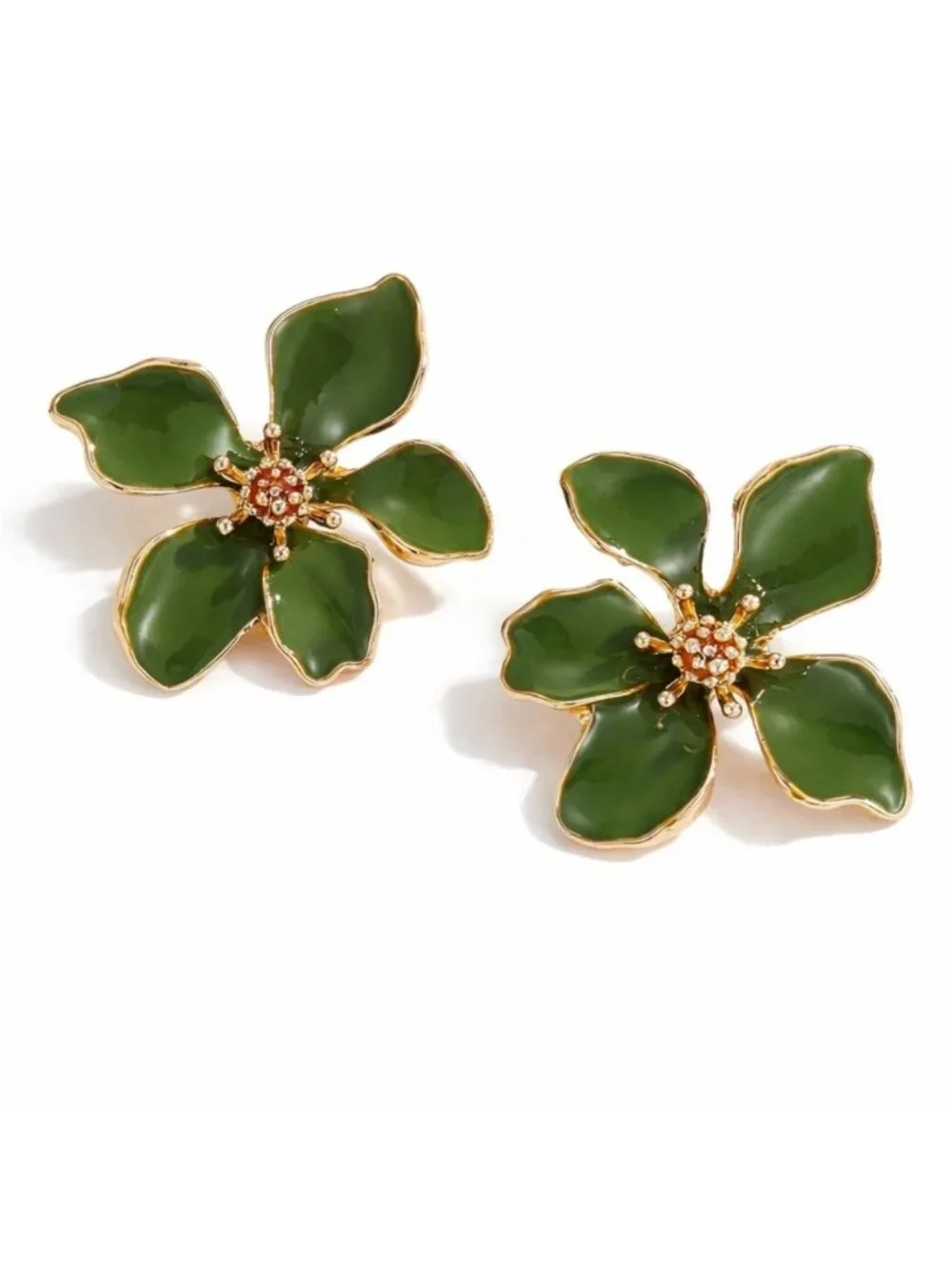 New! Ivy Green Flower Earrings NWOT (1026)